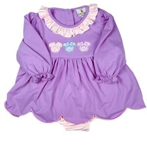 Purple Ruffled Kids One Piece